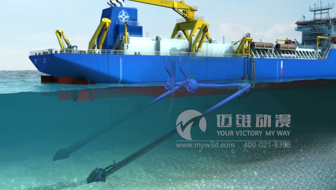 耙吸式挖泥船施工三維動畫 耙吸式挖泥船施工三維動畫