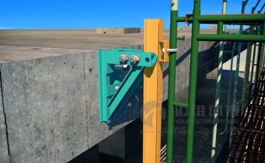 門式附著式電動升降腳手架三維動畫 門式附著式電動升降腳手架三維動畫