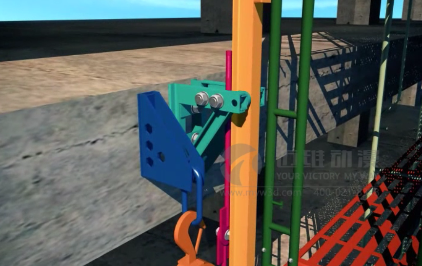 門式附著式電動升降腳手架三維動畫 門式附著式電動升降腳手架三維動畫