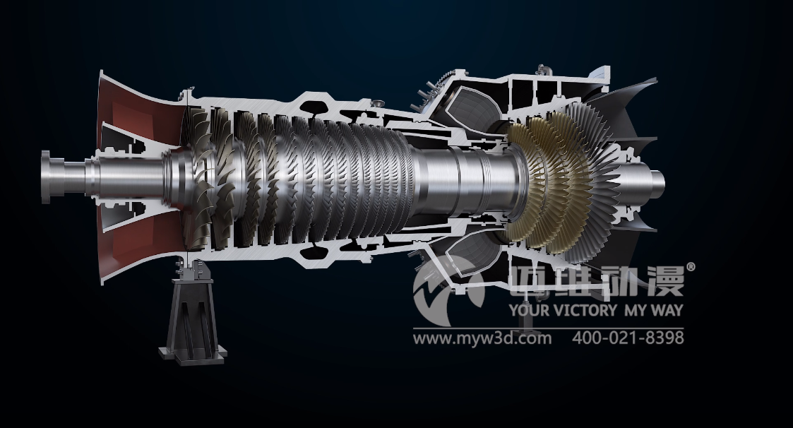 當燃氣輪機三維動畫葉輪轉動時，它所展現(xiàn)的營銷價值可想而知！(圖2)