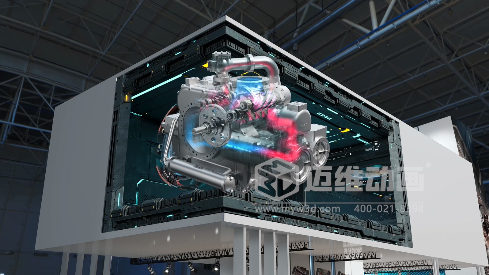 裸眼3D動畫震撼來襲，開啟空壓機炸裂視覺之旅！(圖1)