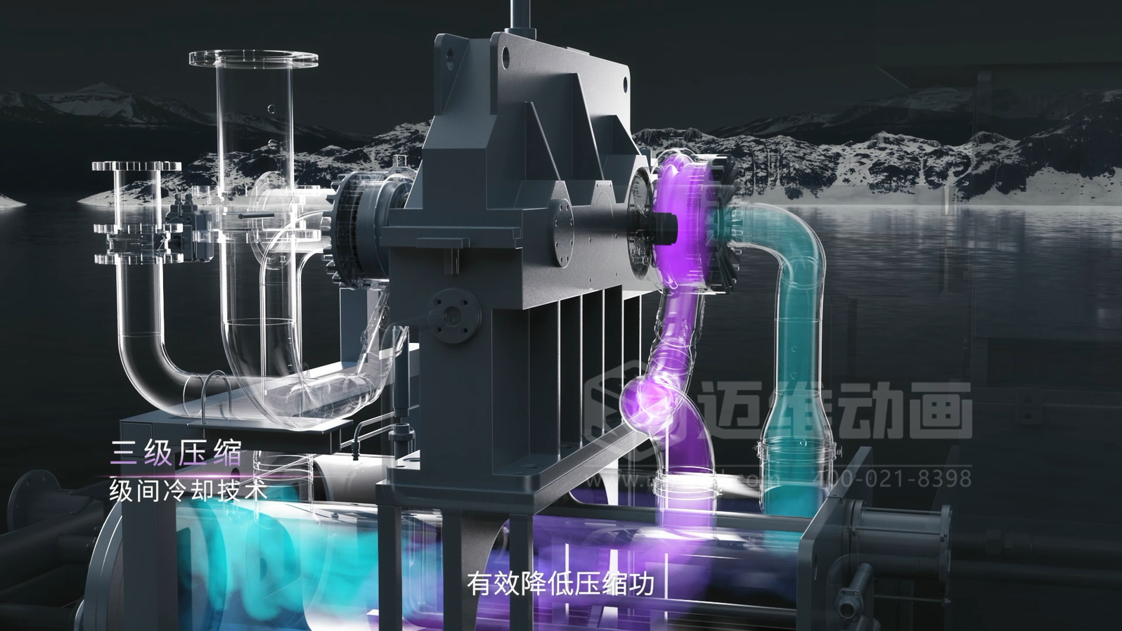 三維動(dòng)畫賦能離心空壓機(jī)：破解技術(shù)展示難題，讓核心優(yōu)勢(shì) ‘一目了然’(圖2)